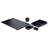 Black Bonded Leather Desk Set, 5pc